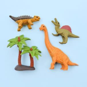 Opakowanie Zestaw gumki do ścierania puzzle Dinosaurs 2