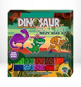 Zestaw koralików do prasowania Dinozaury. Wydawca: Splat Planet. Multiszop.pl Opakowanie Zestaw koralików do prasowania Dinozaury