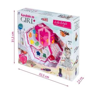 Zestaw kosmetyków do makijażu w szkatułce. Wydawca: Anek. Multiszop.pl Opakowanie Zestaw kosmetyków do makijażu w szkatułce