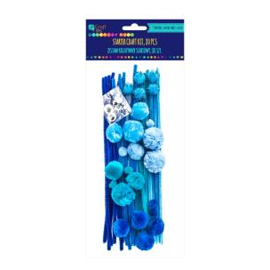 Zestaw kreatywny startowy niebieski 80 sztuk. Wydawca: DP CRAFT. Multiszop.pl Opakowanie Zestaw kreatywny startowy niebieski 80 sztuk