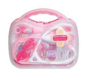 Zestaw lekarski z polskim głosem różowy. Wydawca: SWEDE. Multiszop.pl Opakowanie Zestaw lekarski z polskim głosem różowy