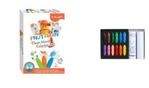 Opakowanie Zestaw naklejek + 12 kredek orzeszków