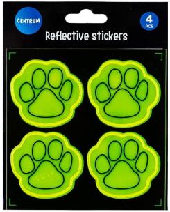 Opakowanie Zestaw naklejek odblaskowych Łapka 4szt