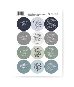 Opakowanie Zestaw naklejek - Wiara, nadzieja, miłość, łaska