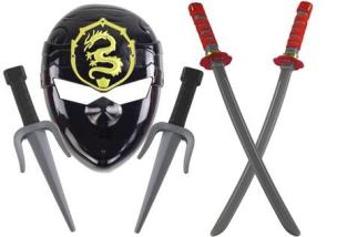 Zestaw Ninja - Maska, miecze, sztylety. Wydawca: Leantoys. Multiszop.pl Opakowanie Zestaw Ninja - Maska, miecze, sztylety