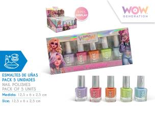 Zestaw pastelowych lakierów do paznokci 5szt. WOW00110. Wydawca: Kids Euroswan. Multiszop.pl Opakowanie Zestaw pastelowych lakierów do paznokci 5szt. WOW00110