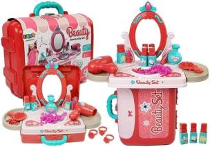 Zestaw piękności Toaletka w walizce. Wydawca: Leantoys. Multiszop.pl Opakowanie Zestaw piękności Toaletka w walizce