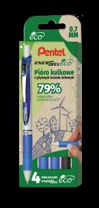 Opakowanie Zestaw piór kulkowych Pentel EnerGel BL77E-ECO 4 szt.