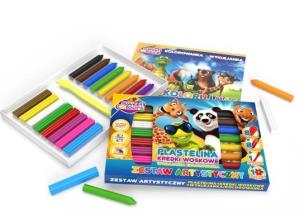 Opakowanie Zestaw plastelina 8 kolorów + kredki 8 kolorów