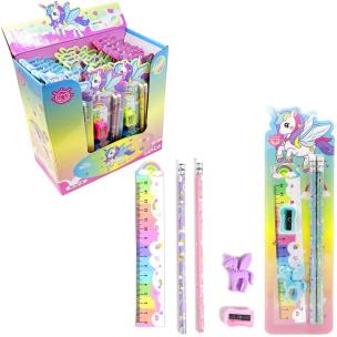 Opakowanie Zestaw przyborów szkolnych z motywem jednorożca