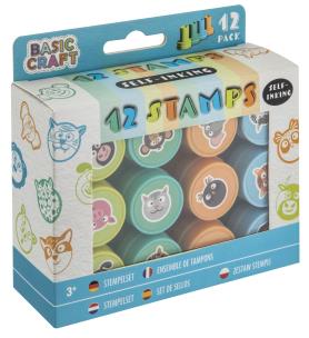 Opakowanie Zestaw stempli samotuszujących 12szt niebieski