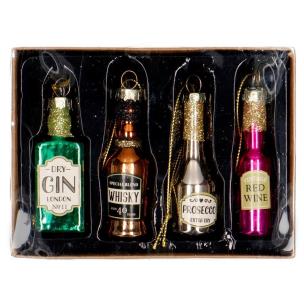 Opakowanie Zestaw szklanych zawieszek kraft z przykrywką 4szt