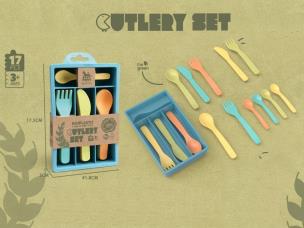 Opakowanie Zestaw sztućców z bioplastiku w pudełku 17el