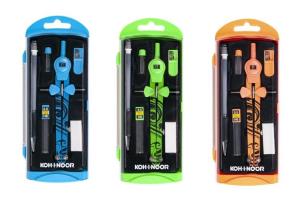 Zestaw z cyrklem 6 elementów. Wydawca: Koh-I-Noor. Multiszop.pl Opakowanie Zestaw z cyrklem 6 elementów