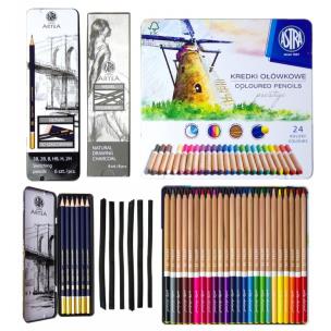 Opakowanie Zestaw z kredkami artystyczny Astra