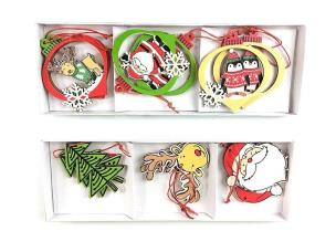 Opakowanie Zestaw zawieszek świątecznych drewniane MIX