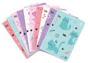 Opakowanie Zeszyt A5 16K kratka Sweet Kitten pakiet 10 sztuk mix