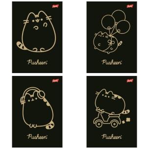 Opakowanie Zeszyt A5 60 k. kratka Pusheen Gold mix wzorów paczka 10 szt.