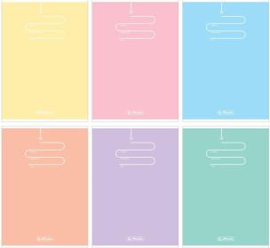 Opakowanie Zeszyt A5 60k linia Herlitz Pastel Color Blocking  pakiet 5 sztuk