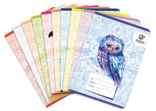 Opakowanie Zeszyt A5 64K linia Puffy Birds pakiet 10 sztuk mix