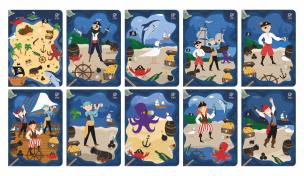 Opakowanie Zeszyt Pirates A5 32 KRATKA Z MARGINESEM