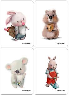 Opakowanie ZESZYT PP FUN A4 32K linia cienka kolorowa 4 sztuki