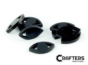 Opakowanie Żetony akryl czarny połysk oko 10szt.