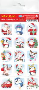 Opakowanie Zima z Mikołajem 02 Naklejki 4 sztuki