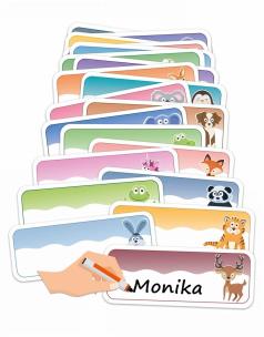 Opakowanie Znaczki do szatni + klej - Zwierzaczki 01 30szt