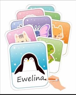 Opakowanie Znaczki do szatni - Zwierzaki 25szt + klej