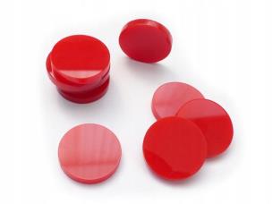 Znaczniki akryl czerwone koło 22x3 10szt. Wydawca: Crafters. Multiszop.pl Opakowanie Znaczniki akryl czerwone koło 22x3 10szt