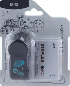 Opakowanie Zszywacz mini Hello Mars + zszywki 24/6 20K M&G