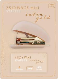 Opakowanie Zszywacz mini+zszywki Satin Gold
