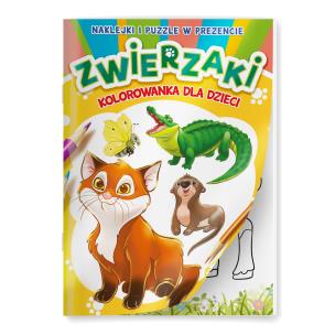 Zwierzaki. Kolorowanka dla dzieci. Autor: Opracowanie zbiorowe. Multiszop.pl Okładka książki Zwierzaki. Kolorowanka dla dzieci