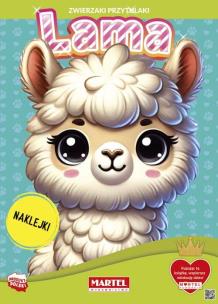 Zwierzaki przytulaki. Lama z naklejkami. Autor: Katarzyna Salamon. Multiszop.pl Okładka książki Zwierzaki przytulaki. Lama z naklejkami