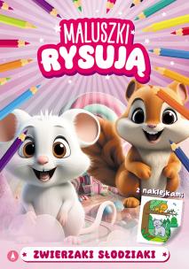 Zwierzaki słodziaki. Maluszki rysują. Autor: Opracowanie zbiorowe. Multiszop.pl Okładka książki Zwierzaki słodziaki. Maluszki rysują