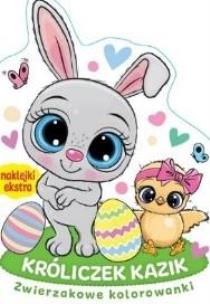 Zwierzakowe kolorowanki Króliczek Kazik. Autor:   Praca zbiorowa. Multiszop.pl Okładka książki Zwierzakowe kolorowanki Króliczek Kazik