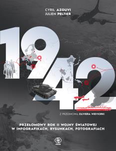 Okładka książki 1942. Przełomowy rok II wojny światowej w infografikach, rysunkach, fotografiach