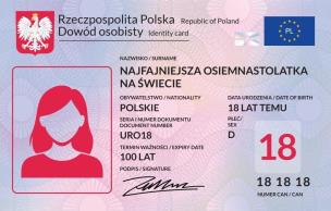 Opakowanie 269 Karnet JCX Dowód Osobisty 18 urodziny damskie