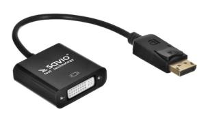Okładka książki Adapter SAVIO CL-91 (DisplayPort M - DVI-I F; 0,20m; kolor czarny)