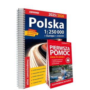 Okładka książki Atlas samochodowy Polska 1:250 000 w.2025/2026