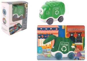Auto puzzle Przygoda drogowa śmieciarka. Wydawca: Pro Kids. Multiszop.pl Opakowanie Auto puzzle Przygoda drogowa śmieciarka