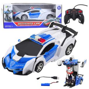 Opakowanie Auto robot 2W1 radiowóz policyjny R/C 1:18