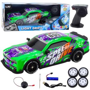 Auto sportowe R/C podświetlana karoseria zielone. Wydawca: Leantoys. Multiszop.pl Opakowanie Auto sportowe R/C podświetlana karoseria zielone