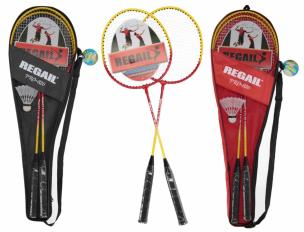 Opakowanie Badminton metalowy plus lotka w pokrowcu MIX