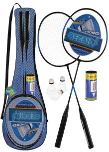 Opakowanie Badminton metalowy plus lotki w pokrowcu