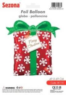 Opakowanie Balon Boże Narodzenie Prezent 49x69cm