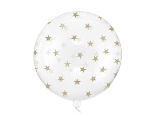 Opakowanie Balon Bubble Gwiazdki transparentny 60cm