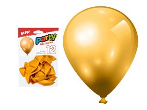 Opakowanie Balon dmuchany metal złoty 26cm 12szt