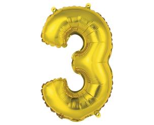 Opakowanie Balon foliowy 3 złoty 35cm
